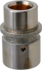 Dayton Lamina - 1" ID x 2-11/16" OAL, Steel, Bronze Plated Die & Mold Shoulder Bushing - Shoulder, 1.72" Bottom OD, 1-1/2" Top OD, 1.845" Collar OD, 1-3/4" Under Collar, 15/16" Above Collar - First Tool & Supply