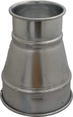 Made in USA - 6-4" ID Galvanized Duct Reducer - 8" Long, 22 Gage - First Tool & Supply