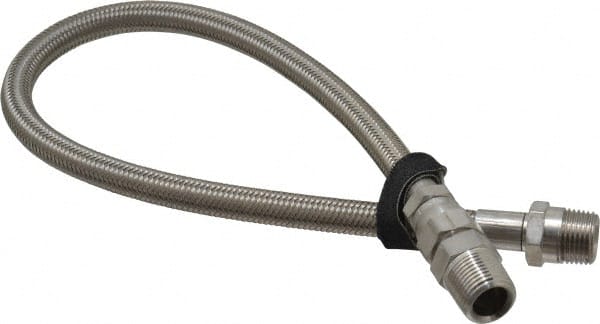 Made in USA - 24" OAL, 1/2" ID, 1,500 Max psi, Flexible Metal Hose Assembly - First Tool & Supply