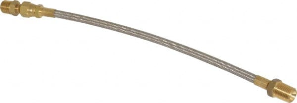 Made in USA - 12" OAL, 1/4" ID, 3,000 Max psi, Flexible Metal Hose Assembly - First Tool & Supply