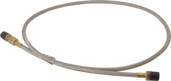 Made in USA - 48" OAL, 1/4" ID, 3,000 Max psi, Flexible Metal Hose Assembly - First Tool & Supply