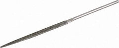 Grobet - 5-1/2" OAL Fine Half Round Needle Diamond File - 2-1/2 LOC, 126 Grit - First Tool & Supply