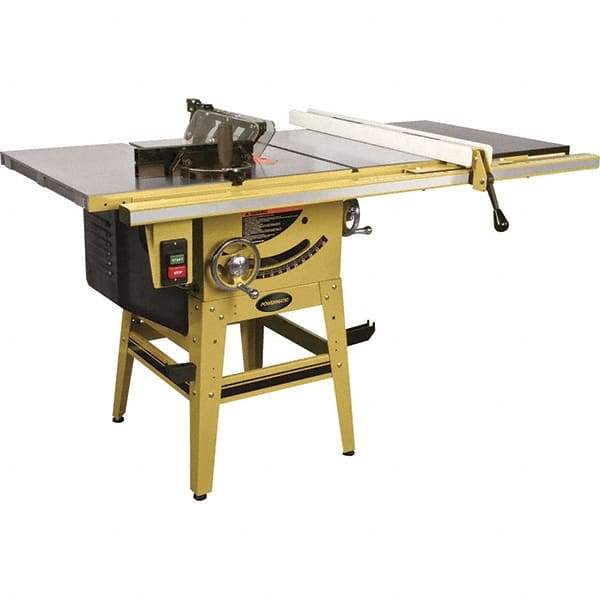 Jet - 10" Blade Diam, 5/8" Arbor Diam, 1 Phase Table Saw - 115/230 Volt, 3-1/8" Cutting Depth - First Tool & Supply