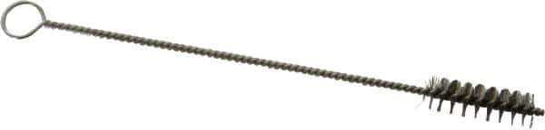 PRO-SOURCE - 3/4" Long x 1/4" Diam Stainless Steel Twisted Wire Bristle Brush - Single Spiral, 4" OAL, 0.003" Wire Diam, 0.062" Shank Diam - First Tool & Supply