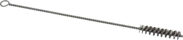 PRO-SOURCE - 1-1/2" Long x 5/16" Diam Stainless Steel Twisted Wire Bristle Brush - Single Spiral, 7" OAL, 0.006" Wire Diam, 0.085" Shank Diam - First Tool & Supply
