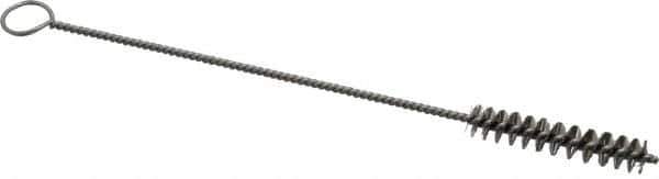 PRO-SOURCE - 2" Long x 3/8" Diam Stainless Steel Twisted Wire Bristle Brush - Single Spiral, 8" OAL, 0.006" Wire Diam, 0.11" Shank Diam - First Tool & Supply