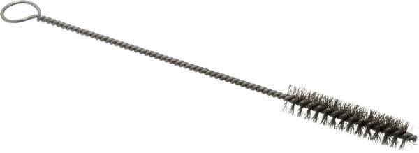 PRO-SOURCE - 2-1/2" Long x 9/16" Diam Stainless Steel Twisted Wire Bristle Brush - Single Spiral, 9" OAL, 0.008" Wire Diam, 0.142" Shank Diam - First Tool & Supply
