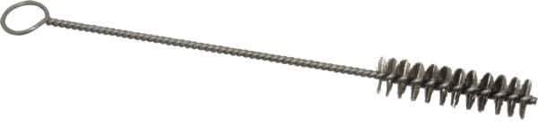 PRO-SOURCE - 2-1/2" Long x 5/8" Diam Stainless Steel Twisted Wire Bristle Brush - Single Spiral, 9" OAL, 0.008" Wire Diam, 0.142" Shank Diam - First Tool & Supply