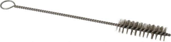 PRO-SOURCE - 2-1/2" Long x 11/16" Diam Stainless Steel Twisted Wire Bristle Brush - Single Spiral, 9" OAL, 0.008" Wire Diam, 0.142" Shank Diam - First Tool & Supply