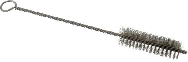 PRO-SOURCE - 3" Long x 7/8" Diam Stainless Steel Twisted Wire Bristle Brush - Single Spiral, 10" OAL, 0.008" Wire Diam, 0.162" Shank Diam - First Tool & Supply