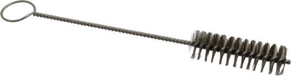 PRO-SOURCE - 3" Long x 15/16" Diam Stainless Steel Twisted Wire Bristle Brush - Single Spiral, 10" OAL, 0.008" Wire Diam, 0.162" Shank Diam - First Tool & Supply