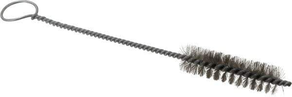 PRO-SOURCE - 2-1/2" Long x 13/16" Diam Stainless Steel Twisted Wire Bristle Brush - Single Spiral, 9" OAL, 0.008" Wire Diam, 0.142" Shank Diam - First Tool & Supply