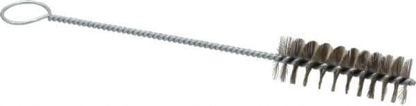 PRO-SOURCE - 3" Long x 1" Diam Stainless Steel Twisted Wire Bristle Brush - Single Spiral, 10" OAL, 0.008" Wire Diam, 0.16" Shank Diam - First Tool & Supply