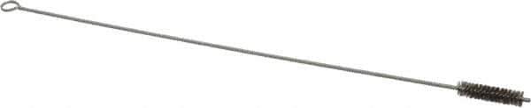 Made in USA - 2" Long x 1/2" Diam Stainless Steel Twisted Wire Bristle Brush - Double Spiral, 18" OAL, 0.004" Wire Diam, 0.11" Shank Diam - First Tool & Supply