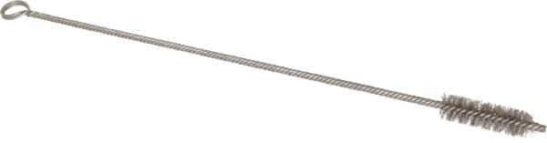 Made in USA - 2-1/2" Long x 3/4" Diam Stainless Steel Twisted Wire Bristle Brush - Double Spiral, 18" OAL, 0.006" Wire Diam, 0.162" Shank Diam - First Tool & Supply