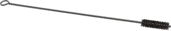 Made in USA - 2-1/2" Long x 3/4" Diam Stainless Steel Twisted Wire Bristle Brush - Double Spiral, 18" OAL, 0.006" Wire Diam, 0.235" Shank Diam - First Tool & Supply