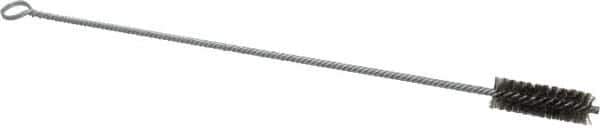 Made in USA - 2-1/2" Long x 7/8" Diam Stainless Steel Twisted Wire Bristle Brush - Double Spiral, 18" OAL, 0.006" Wire Diam, 0.235" Shank Diam - First Tool & Supply
