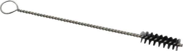 PRO-SOURCE - 3/4" Long x 1/4" Diam Nylon Bristle Brush - Single Spiral, 4" OAL, 0.004" Filament Diam, 0.062" Shank Diam - First Tool & Supply