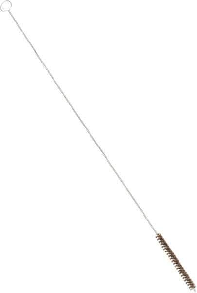 PRO-SOURCE - 4" Long x 3/8" Diam Horsehair Bristle Brush - Single Spiral, 26" OAL, 0.008" Filament Diam, 0.13" Shank Diam - First Tool & Supply