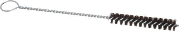 PRO-SOURCE - 3" Long x 1/2" Diam Horsehair Bristle Brush - Single Spiral, 8-1/2" OAL, 0" Filament Diam, 0.128" Shank Diam - First Tool & Supply