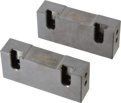 Snap Jaws - 4" Wide x 1-3/4" High x 1" Thick, Flat/No Step Vise Jaw - Soft, Steel, Fixed Jaw, Compatible with 4" Vises - First Tool & Supply