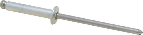 Marson - Button Head Steel Open End Blind Rivet - Steel Mandrel, 0.376" to 1/2" Grip, 1/4" Head Diam, 0.129" to 0.133" Hole Diam, 0.65" Length Under Head, 1/8" Body Diam - First Tool & Supply