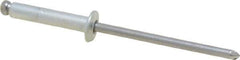 Marson - Button Head Steel Open End Blind Rivet - Steel Mandrel, 0.376" to 1/2" Grip, 1/4" Head Diam, 0.129" to 0.133" Hole Diam, 0.65" Length Under Head, 1/8" Body Diam - First Tool & Supply