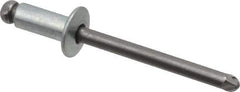 Marson - Button Head Steel Open End Blind Rivet - Steel Mandrel, 0.188" to 1/4" Grip, 3/8" Head Diam, 0.192" to 0.196" Hole Diam, 0.45" Length Under Head, 3/16" Body Diam - First Tool & Supply