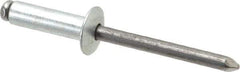 Marson - Button Head Steel Open End Blind Rivet - Steel Mandrel, 0.501" to 5/8" Grip, 1/2" Head Diam, 0.257" to 0.261" Hole Diam, 7/8" Length Under Head, 1/4" Body Diam - First Tool & Supply