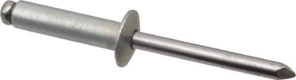 Marson - Button Head Steel Open End Blind Rivet - Steel Mandrel, 0.626" to 3/4" Grip, 1/2" Head Diam, 0.257" to 0.261" Hole Diam, 1" Length Under Head, 1/4" Body Diam - First Tool & Supply