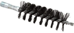 Schaefer Brush - 4-1/2" Brush Length, 1-3/4" Diam, Double Stem, Single Spiral Flue Brush - 7-1/2" Long, Tempered Steel Wire, 1/4" NPSM Male Connection - First Tool & Supply