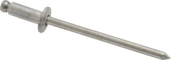 Marson - Button Head Aluminum Open End Blind Rivet - Aluminum Mandrel, 0.126" to 0.187" Grip, 1/4" Head Diam, 0.129" to 0.133" Hole Diam, 0.337" Length Under Head, 1/8" Body Diam - First Tool & Supply