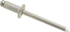 Marson - Button Head Aluminum Open End Blind Rivet - Aluminum Mandrel, 0.188" to 1/4" Grip, 3/8" Head Diam, 0.192" to 0.196" Hole Diam, 0.45" Length Under Head, 3/16" Body Diam - First Tool & Supply