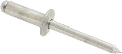 Marson - Button Head Aluminum Open End Blind Rivet - Aluminum Mandrel, 0.376" to 1/2" Grip, 1/2" Head Diam, 0.257" to 0.261" Hole Diam, 3/4" Length Under Head, 1/4" Body Diam - First Tool & Supply