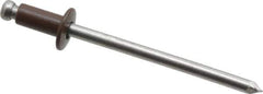 Marson - Button Head Aluminum Open End Blind Rivet - Aluminum Mandrel, 0.063" to 1/8" Grip, 1/4" Head Diam, 0.129" to 0.133" Hole Diam, 0.275" Length Under Head, 1/8" Body Diam - First Tool & Supply