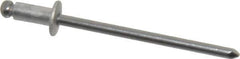 Marson - Button Head Aluminum Open End Blind Rivet - Steel Mandrel, 1/32" to 1/8" Grip, 1/4" Head Diam, 0.129" to 0.133" Hole Diam, 0.275" Length Under Head, 1/8" Body Diam - First Tool & Supply