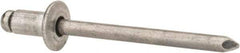 Marson - Button Head Aluminum Open End Blind Rivet - Steel Mandrel, 0.032" to 1/8" Grip, 3/8" Head Diam, 0.192" to 0.196" Hole Diam, 0.325" Length Under Head, 3/16" Body Diam - First Tool & Supply