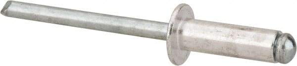 Marson - Button Head Aluminum Open End Blind Rivet - Steel Mandrel, 5/16" to 3/8" Grip, 3/8" Head Diam, 0.192" to 0.196" Hole Diam, 0.575" Length Under Head, 3/16" Body Diam - First Tool & Supply