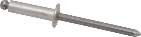 Marson - Button Head Aluminum Open End Blind Rivet - Steel Mandrel, 0.376" to 1/2" Grip, 3/8" Head Diam, 0.192" to 0.196" Hole Diam, 0.7" Length Under Head, 3/16" Body Diam - First Tool & Supply