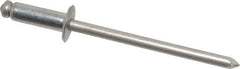 Marson - Button Head Stainless Steel Open End Blind Rivet - Stainless Steel Mandrel, 3/16" to 1/4" Grip, 1/4" Head Diam, 0.129" to 0.133" Hole Diam, 0.4" Length Under Head, 1/8" Body Diam - First Tool & Supply