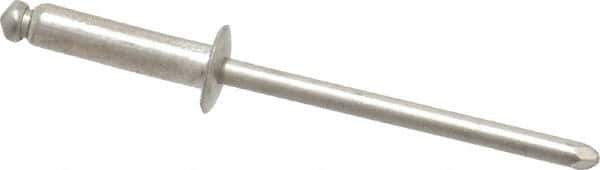 Marson - Button Head Stainless Steel Open End Blind Rivet - Stainless Steel Mandrel, 5/16" to 3/8" Grip, 1/4" Head Diam, 0.129" to 0.133" Hole Diam, 0.525" Length Under Head, 1/8" Body Diam - First Tool & Supply