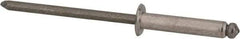 Marson - Button Head Stainless Steel Open End Blind Rivet - Stainless Steel Mandrel, 0.376" to 1/2" Grip, 1/4" Head Diam, 0.129" to 0.133" Hole Diam, 0.65" Length Under Head, 1/8" Body Diam - First Tool & Supply