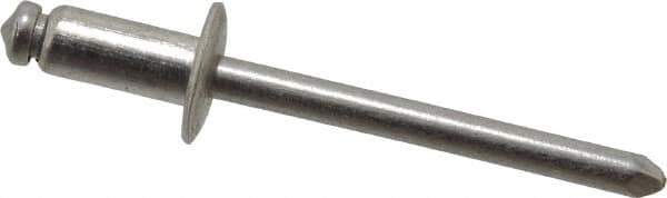 Marson - Button Head Stainless Steel Open End Blind Rivet - Stainless Steel Mandrel, 3/16" to 1/4" Grip, 3/8" Head Diam, 0.192" to 0.196" Hole Diam, 0.45" Length Under Head, 3/16" Body Diam - First Tool & Supply