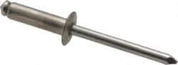 Marson - Button Head Stainless Steel Open End Blind Rivet - Stainless Steel Mandrel, 0.376" to 1/2" Grip, 3/8" Head Diam, 0.192" to 0.196" Hole Diam, 0.7" Length Under Head, 3/16" Body Diam - First Tool & Supply