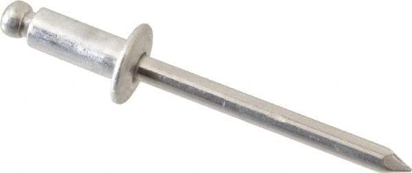 Marson - Button Head Aluminum Open End Blind Rivet - Aluminum Mandrel, 3/16" to 1/4" Grip, 3/8" Head Diam, 0.192" to 0.196" Hole Diam, 0.45" Length Under Head, 3/16" Body Diam - First Tool & Supply