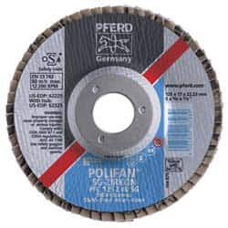 PFERD - 5" 60 Grit 7/8" Center Hole Type 27 Zirconia Alumina Flap Disc - First Tool & Supply