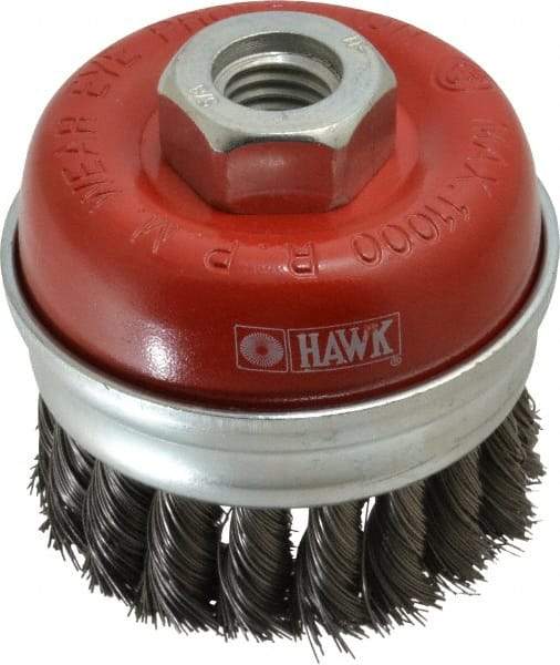 Value Collection - 3" Diam, 5/8-11 Threaded Arbor, Steel Fill Cup Brush - 0.0137 Wire Diam, 11,000 Max RPM - First Tool & Supply