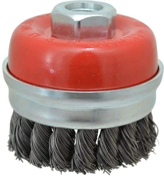 Value Collection - 3" Diam, 5/8-11 Threaded Arbor, Steel Fill Cup Brush - 0.02 Wire Diam, 11,000 Max RPM - First Tool & Supply