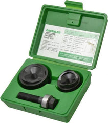 Greenlee - 6 Piece, 1-1/2 to 2" Punch Hole Diam, Manual Knockout Set - Round Punch, 10 Gage Mild Steel - First Tool & Supply