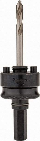 Starrett - 1-1/4 to 8-9/32" Tool Diam Compatibility, Straight Shank, Stainless Steel Integral Pilot Drill, Hole Cutting Tool Arbor - 1/2" Min Chuck, Hex Shank Cross Section, Threaded Shank Attachment, For SH, DH, CT & D Hole Saws - First Tool & Supply